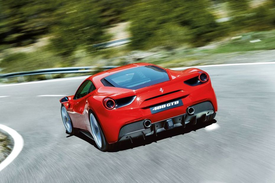 Rear Cross Side View of Ferrari 488 GTB Rear Cross Side View of Ferrari 488 GTB