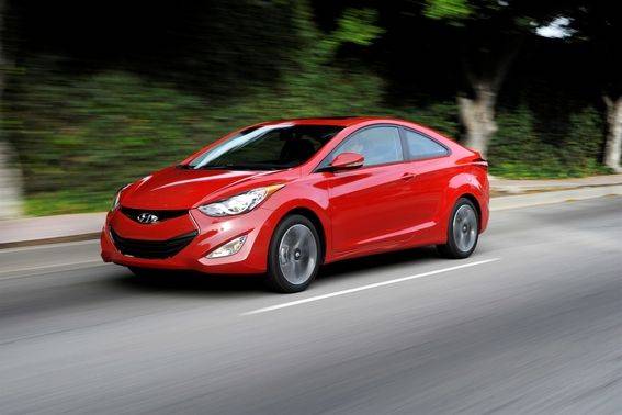 Hyundai Elantra Coupe Front angle low view Hyundai Elantra Coupe Front angle low view
