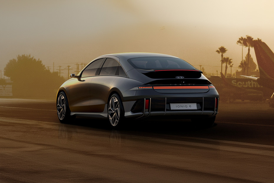 Rear Cross Side View of Hyundai Ioniq 6 Rear Cross Side View of Hyundai Ioniq 6