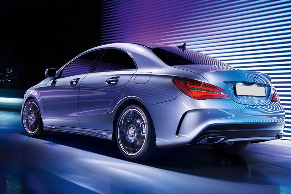 Rear Cross Side View of Mercedes-Benz CLA-Class Rear Cross Side View of Mercedes-Benz CLA-Class