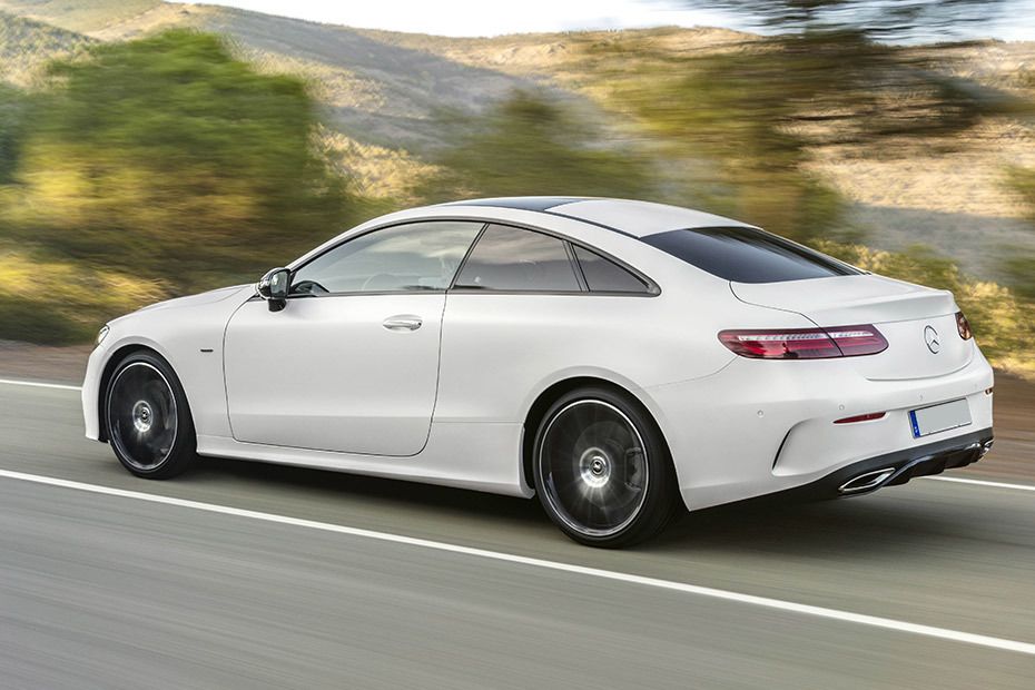 Rear Cross Side View of Mercedes-Benz E-Class Coupe Rear Cross Side View of Mercedes-Benz E-Class Coupe