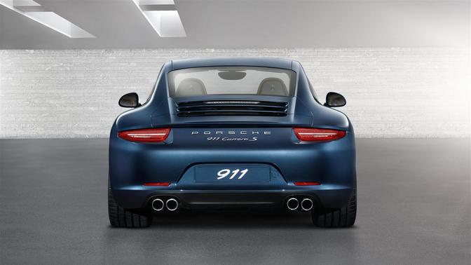 Full Rear View of Porsche 911 Carrera S Full Rear View of Porsche 911 Carrera S