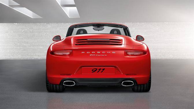 Full Rear View of Porsche 911 Carrera Cabriolet Full Rear View of Porsche 911 Carrera Cabriolet