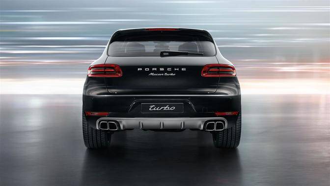 Full Rear View of Porsche Macan Turbo Full Rear View of Porsche Macan Turbo
