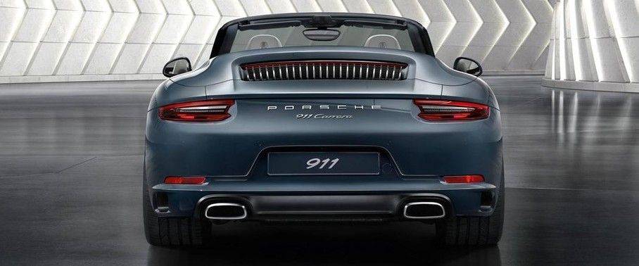 Full Rear View of Porsche 911 Carrera Cabriolet Full Rear View of Porsche 911 Carrera Cabriolet