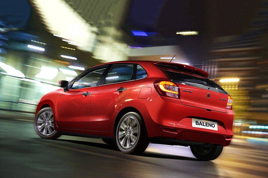 Rear Cross Side View of Suzuki Baleno (2022-2022) Rear Cross Side View of Suzuki Baleno (2022-2022)