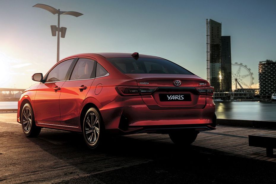 Rear Medium View of Toyota Yaris Sedan (2022-2023) Rear Medium View of Toyota Yaris Sedan (2022-2023)