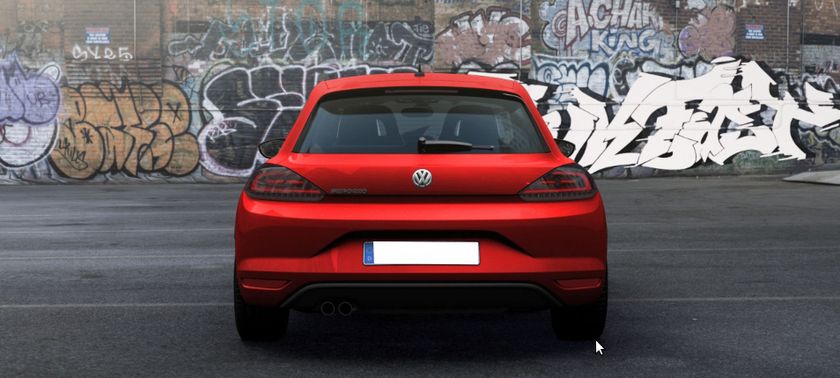 Full Rear View of Volkswagen Scirocco Full Rear View of Volkswagen Scirocco