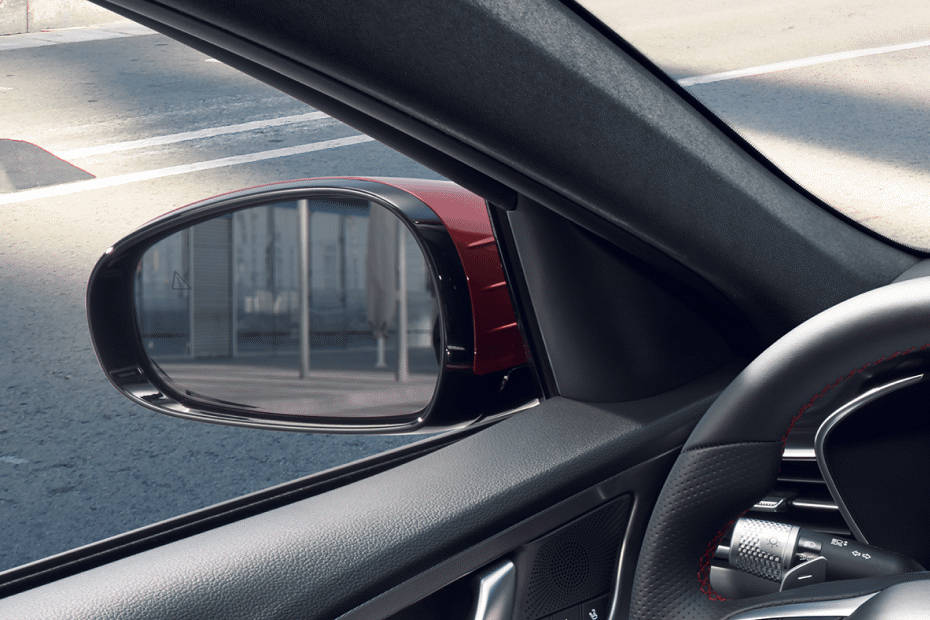 جينيسيس G70 SB Drivers Side Mirror Rear Angle جينيسيس G70 SB Drivers Side Mirror Rear Angle