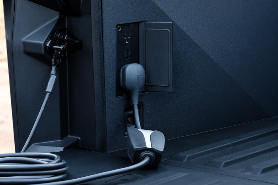 Gas Cap Open of Cybertruck Gas Cap Open of Cybertruck