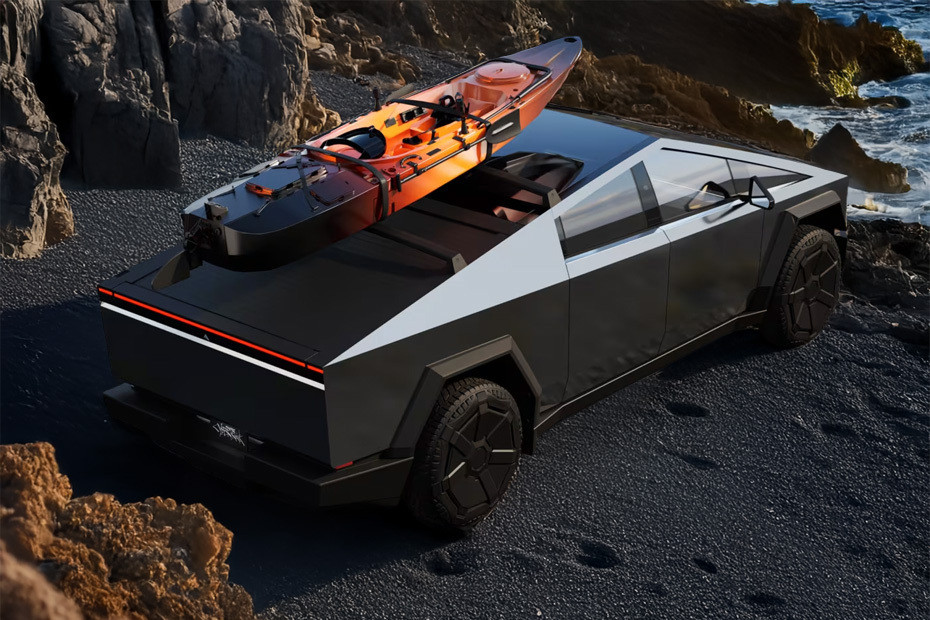 Cybertruck Rear angle view Cybertruck Rear angle view