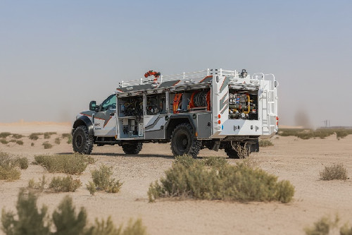 Rear Cross Side View of Ford Super Duty Chassis Cab