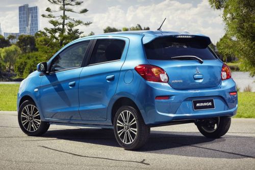 Rear Cross View of Mitsubishi Mirage