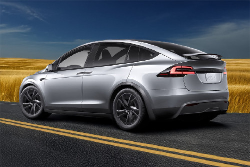 Rear Cross Side View of Tesla Model X