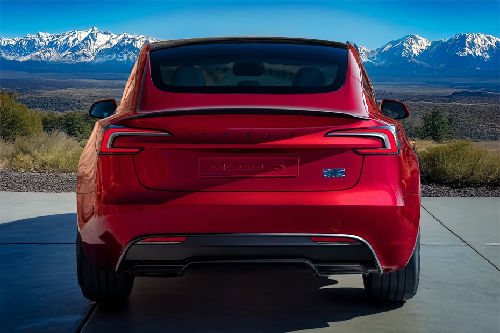 Full Rear View of Tesla Model 3